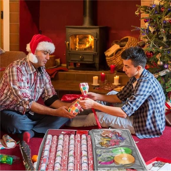 Wrapping Paper Storage Container | Gift Wrap Organizer Under Bed 41”x14”x6” Box - Picture 6 of 6